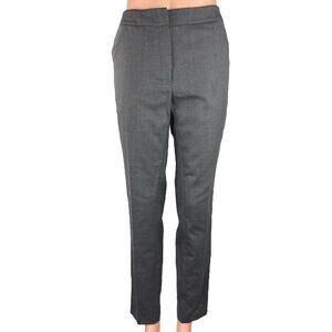 Paul Stuart Womens Gray Mid Rise Flat Front Tapered Leg Career Dress Pants Sz XL